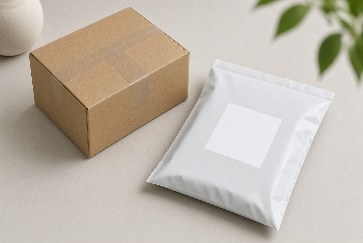 Hộp carton và túi giao hàng trung tính, không in tên sản phẩm